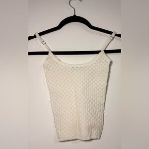 White Fox White Crochet Sheer Tank Going Out Top Size XXS